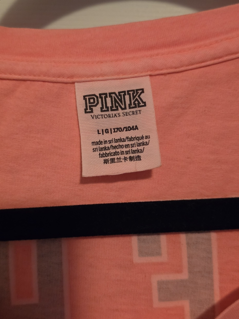 2 PINK Victoria's Secret Tshirts Sz L Blue And Orange - Picture 14 of 15